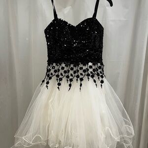 Elegant Black and White Dress